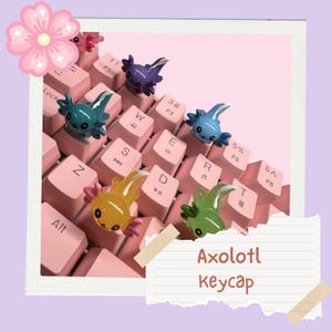 Handmade Kawaii Axolotl Artisan Keycap: Custom Keyboard Accessory