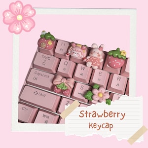 Strawberry Keycap: Kawaii Cottagecore Artisan Keycap voor Cherry MX-toetsenborden