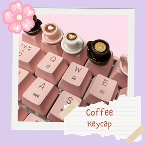 Handmade Kawaii Coffee Cup Keycap: Custom Artisan Keycap