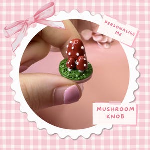 Perilla de teclado con forma de hongo kawaii hecha a mano: arcilla polimérica artesanal Leobog Hi75
