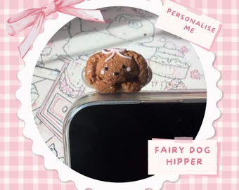 Kawaii älva hund telefonberlock | Handgjord Kindle Peeker