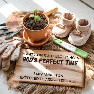 Schwangerschaftsankündigung Religiöse Digitale Christliche Schwangerschaft Enthüllen Vorlage Religiöse Baby Enthüllen Christliche Baby offenbaren Gottes Perfekte Zeit