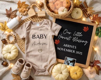 Fall Pregnancy Announcement: Thanksgiving Baby Reveal (Digital Download)