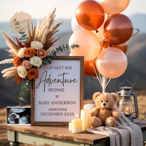 Adventure Pregnancy Announcement: Mountain Baby Reveal (Digital Template)