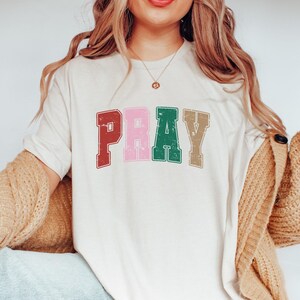 Pray Shirt, Vintage Christian Retro Tee, Unisex Jersey Short Sleeve Tshirt, Mom Gift, Women Shirt, Christian Gift, Jesus Shirt