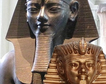 Copper Bronze King Amenhotep III Statue: Egyptian Decor Reproduction