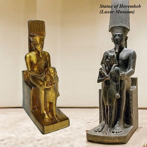 Magnificent Bronze-Colored Scene Featuring, The Ancient Egyptian King Horemheb