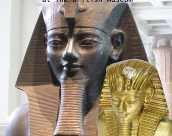 Exquisite Gold-Colored Reproduction: Ancient Egyptian King Amenhotep III Statue