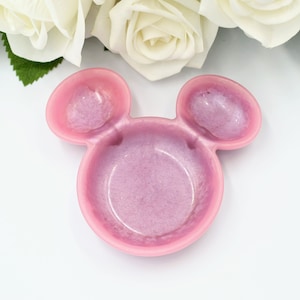 Pink Mouse Ears Ring Dish | Handmade Resin Trinket Bowl for Keys or Jewelry | Birthday, Baby Shower, or Housewarming Gift