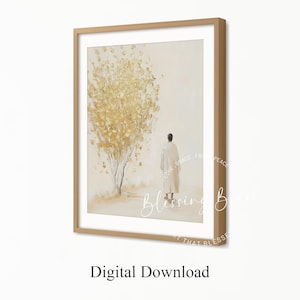 Moses and the Burning Bush, Christian Wall Art, Faith Inspired Painting, Modern Christian Decor, Jesus Art, Bible Art Print, Exodus 3