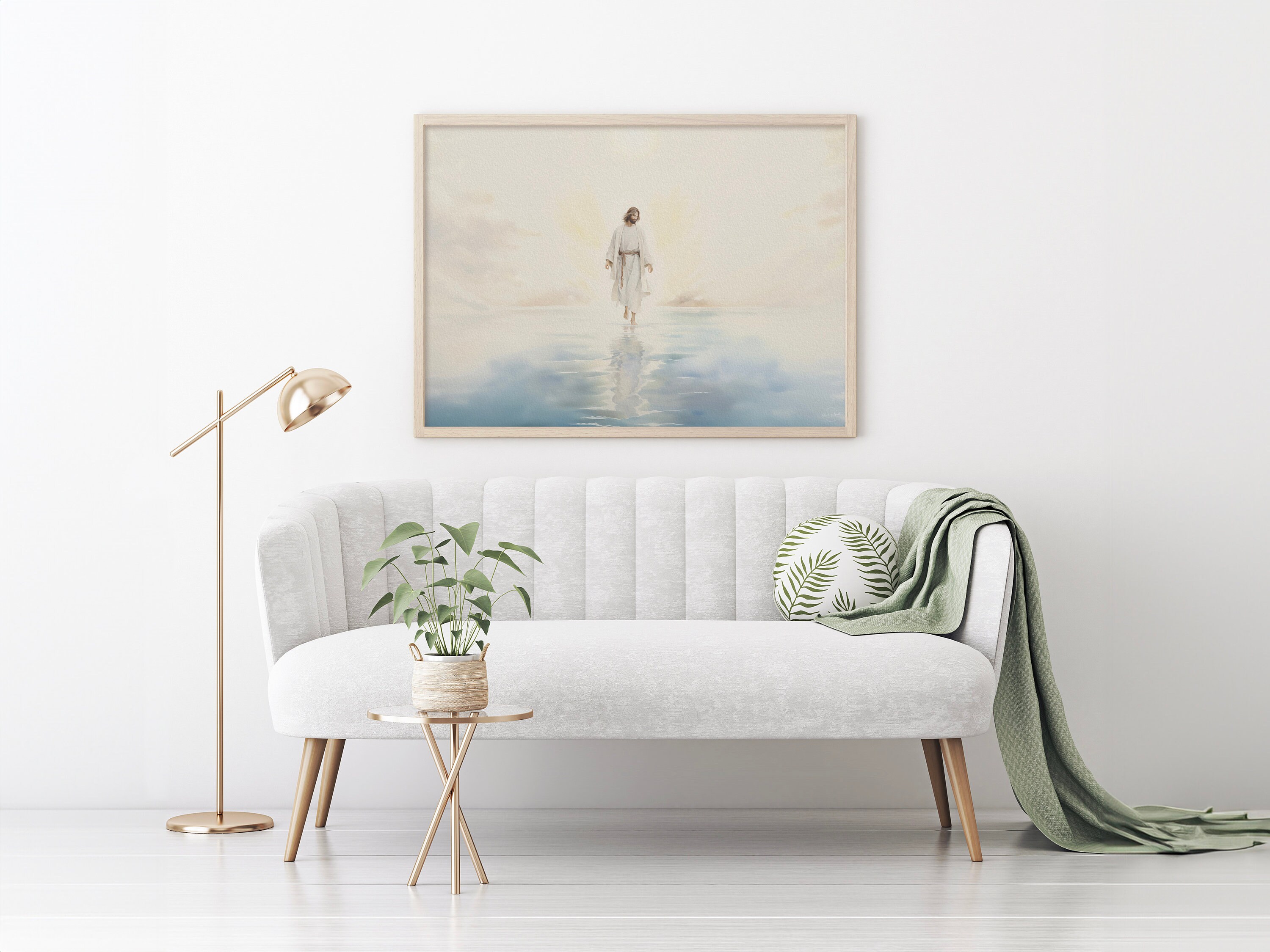 Jesus Walks on Water Painting in Landscape Jesus Walking Peace Be Still ...