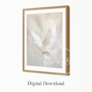 Peace Dove, Christian Wall Art, Holy Spirit Art, Modern Dove Painting, Bible Art Print, Spiritual Home Decor, Faith Inspired Christian Gifts