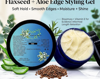 Gel per capelli all'aloe e semi di lino per definire i ricci + Gel modellante naturale per definire i contorni, creare torsioni e controllare l'effetto crespo / Gel per la crescita dei capelli con semi di lino e aloe vera