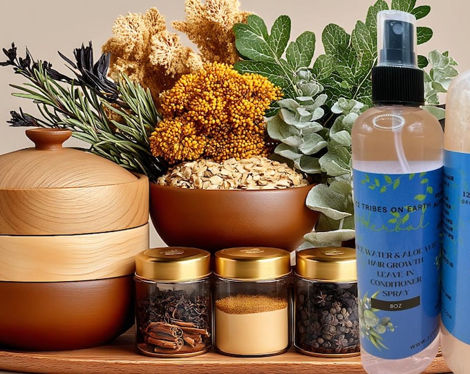 Hair Growth Shampoo & Rice Water/Aloe Vera Leave-In Conditioner Bundle