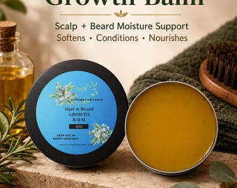 Hair & Beard Growth Balm | beard grooming kit | beard care gift | mens grooming gift | mustache | beard softener | dry beard care