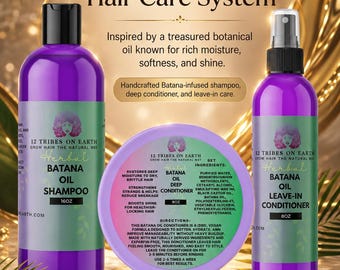 SUPER Growth Batana Oil Hair Care Bundle, ALL Hair types, Batana Oil for Hair Routine for Natural Hair Moisture | Wash Day Bundle