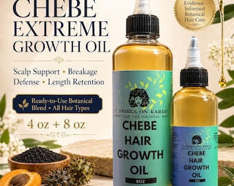 Chebe Hair Growth Oil 4oz/8oz | Herbal Hair Crack, Chebe Hair Oil, Women & Men Hair Growth, Organic Hair Oil, Natural Hair Growth Serum