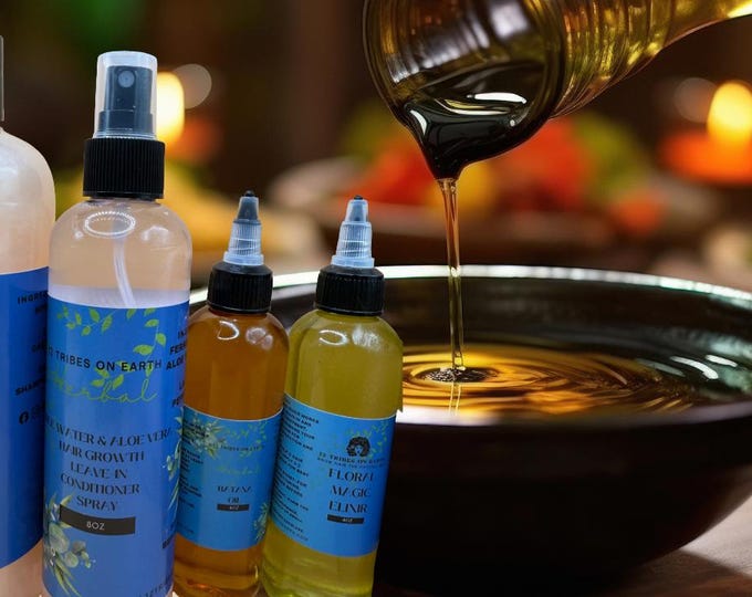 Shampoo, Rice Water & Aloe Vera Conditioner, Batana Oil and Floral Magic Elixir Bundle