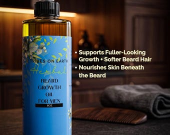 Olio per la crescita estrema della barba da uomo, 237 ml, ammorbidente per una barba dall'aspetto più folto, olio naturale per barba per pelle secca e pruriginosa, muschio bianco e legno di cedro.