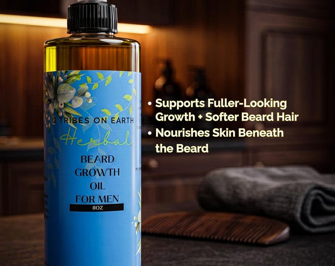 Extreme Beard Growth Oil for Men 8oz, Fuller-Looking Beard Softener, Natural Beard Oil for Dry Itchy Skin, White Musk Cedarwood