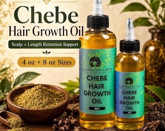 Chebe Hair Growth Oil 4oz/8oz | Herbal Hair Crack, Chebe Hair Oil, Women & Men Hair Growth, Organic Hair Oil, Natural Hair Growth Serum