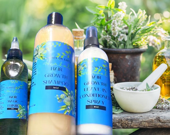 Hair Growth Shampoo, Oil, Elixir and Leave-In Conditioner Spray Bundle