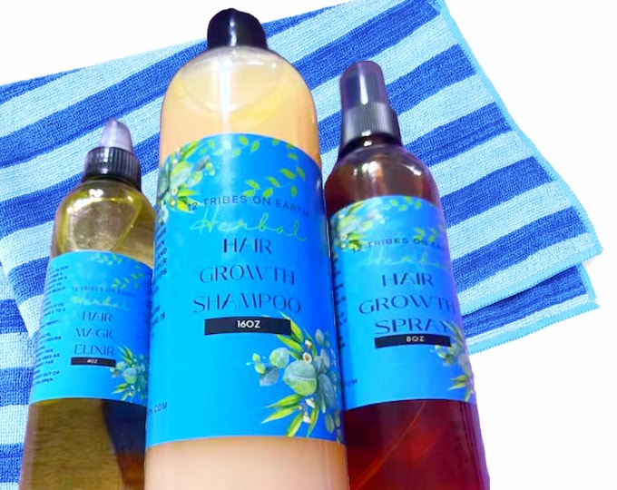 Hair Growth Shampoo, Elixir and Spray Bundle