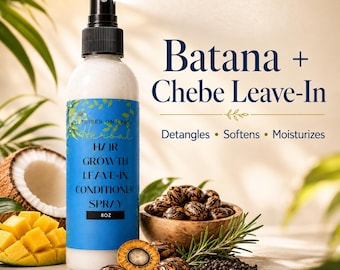 Batana + Chebe Leave In Conditioner Spray for Healthy Hair, Detangling Hair Moisturizer | Hair Growth Spray |Hair Tonic,Hair Spray Detangler