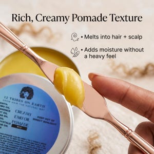 Creamy Emu Oil GROWTH Pomade 8oz | Natural Hair Pomade for Women, Dry Scalp Moisturizer and Soft Styling Pomade, All Hair Types LeaveIn image 2