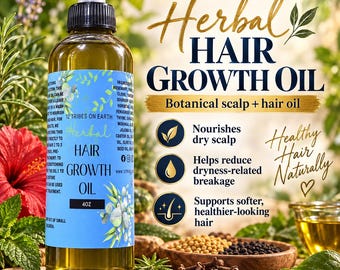 Extra Strength Organic Hair Growth Oil 4oz, Chebe Rosemary Scalp Oil for Dry Scalp, Edges, Shine and Natural Hair