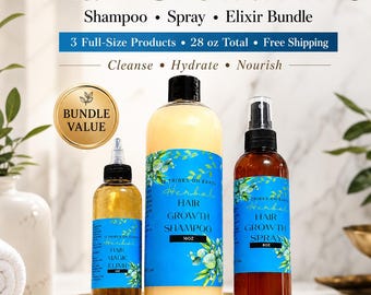 EXTREME Growth Hair Care Bundle | Hair Growth Shampoo, Elixir and Spray Bundle | Hair Growth Spray, Hair Growth Products, Hair Tonic