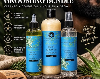 The Beard Oil Bundle | Beard Growth Oil Set for Men, 8oz Beard Oil Set, Natural Beard Care Gift for Softer Fuller-Looking Beards