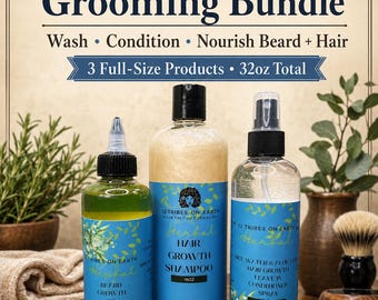 The Beard Oil Bundle | Beard Growth Oil Set for Men, 8oz Beard Oil Set, Natural Beard Care Gift for Softer Fuller-Looking Beards