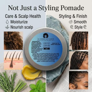 Creamy Emu Oil GROWTH Pomade 8oz | Natural Hair Pomade for Women, Dry Scalp Moisturizer and Soft Styling Pomade, All Hair Types LeaveIn image 12