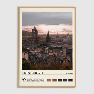 Tinta a óleo digital, impressão de Edimburgo, arte de parede de Edimburgo, pôster de Edimburgo, foto de Edimburgo, impressão de pôster de Edimburgo, decoração de Edimburgo, Escócia