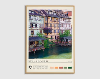 Digital Oil Paint, Strasbourg Print, Strasbourg Wall Art, Strasbourg Poster, Strasbourg Photo, Strasbourg Poster Print, Strasbourg Decor