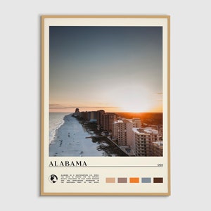 Peinture numérique à l'huile, impression Alabama, art mural Alabama, affiche Alabama, photo Alabama, impression poster Alabama, décoration murale Alabama, États-Unis