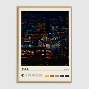Digitale Ölfarbe, Oslo Druck, Oslo Wandkunst, Oslo Poster, Oslo Foto, Oslo Poster Druck, Oslo Wanddekor, Norwegen Poster, Europa