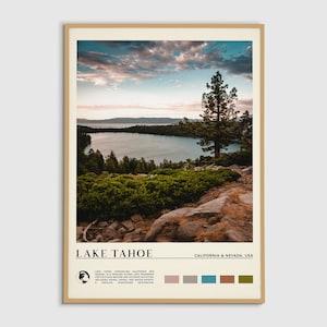 Digital Oil Paint, Lake Tahoe Print, Lake Tahoe Wall Art, Lake Tahoe Poster, Lake Tahoe Photo, Lake Tahoe Poster Print, Lake Tahoe Decor
