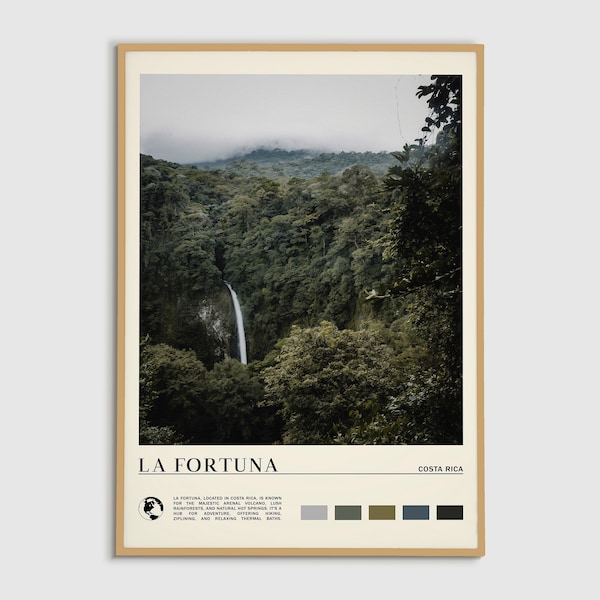 Digital Oil Paint, La Fortuna Print, La Fortuna Wall Art, La Fortuna Poster, La Fortuna Photo, La Fortuna Poster Print, Costa Rica Decor