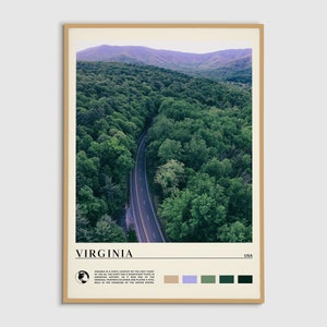 Digitale Ölfarbe, Virginia Druck, Virginia Wandkunst, Virginia Poster, Virginia Foto, Virginia Poster Druck, Virginia Decor, USA Poster