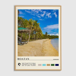 Digital Oil Paint, Roatan Print, Roatan Wall Art, Roatan Poster, Roatan Photo, Roatan Poster Print, Honduras Poster Print, North America
