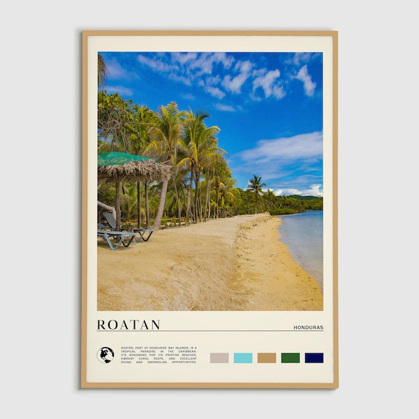 Digital Oil Paint, Roatan Print, Roatan Wall Art, Roatan Poster, Roatan Photo, Roatan Poster Print, Honduras Poster Print, North America