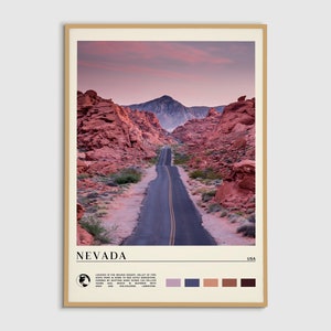 Tinta a óleo digital, impressão de Nevada, arte de parede de Nevada, pôster de Nevada, foto de Nevada, impressão de pôster de Nevada, decoração de parede de Nevada, pôster dos Estados Unidos