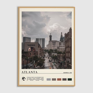 Digital Oil Paint, Atlanta Print, Atlanta Wall Art, Atlanta Poster, Atlanta Photo, Atlanta Poster Print, Atlanta Wall Decor, Georgia Print