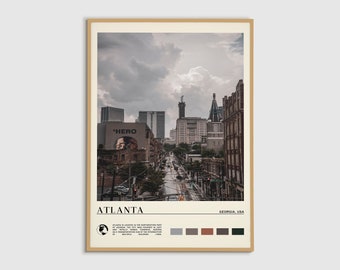 Digital Oil Paint, Atlanta Print, Atlanta Wall Art, Atlanta Poster, Atlanta Photo, Atlanta Poster Print, Atlanta Wall Decor, Georgia Print