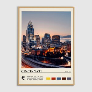 Peinture à l'huile numérique, impression de Cincinnati, art mural Cincinnati, affiche de Cincinnati, photo de Cincinnati, impression d'affiche de Cincinnati, décoration de Cincinnati