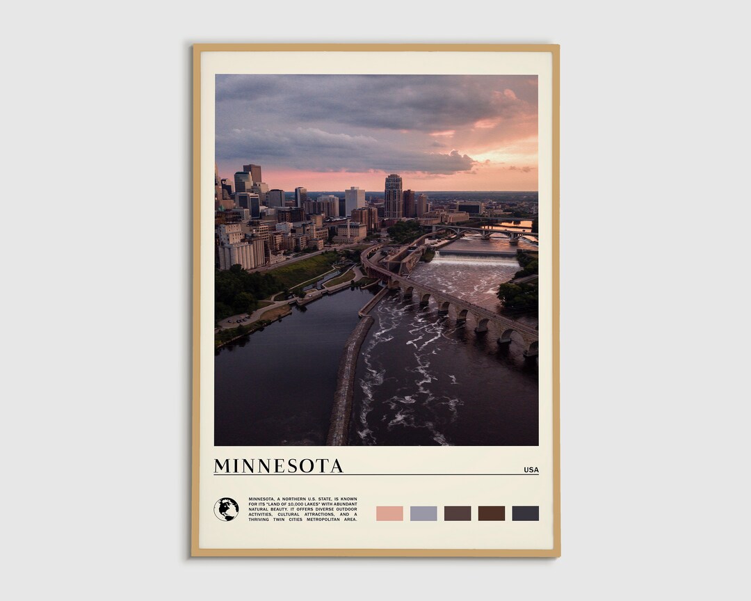 Digital Oil Paint, Minnesota Print, Minnesota Wall Art, Minnesota ...
