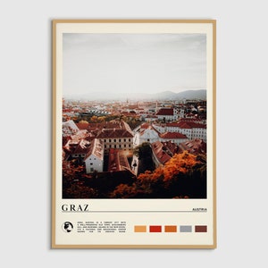 Digital Oil Paint, Graz Print, Graz Wall Art, Graz Poster, Graz Photo, Graz Poster Print, Graz Wall Decor, Austria Poster Print, Europe