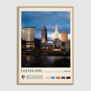 Digital Oil Paint, Cleveland Print, Cleveland Wall Art, Cleveland Poster, Cleveland Photo, Cleveland Poster Print, Cleveland Wall Decor